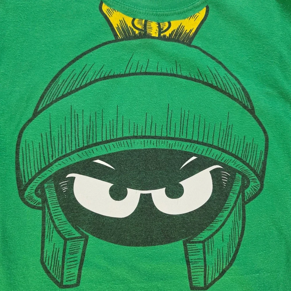 Vintage Looney Tunes Marvin the Martian Graphic T-Shirt Green Mens XL Gildan Y2K